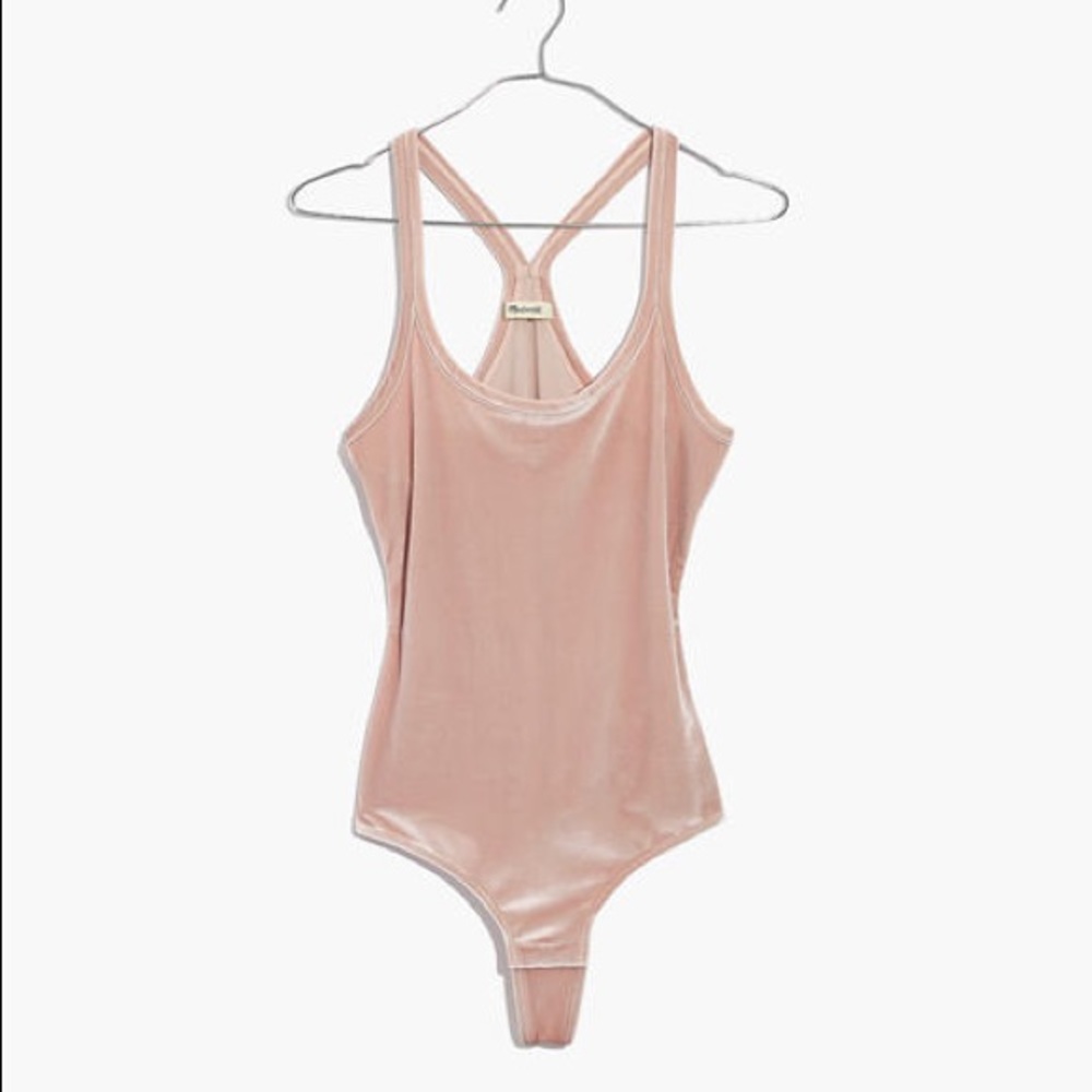 nwt pink velvet leotard bodysuit